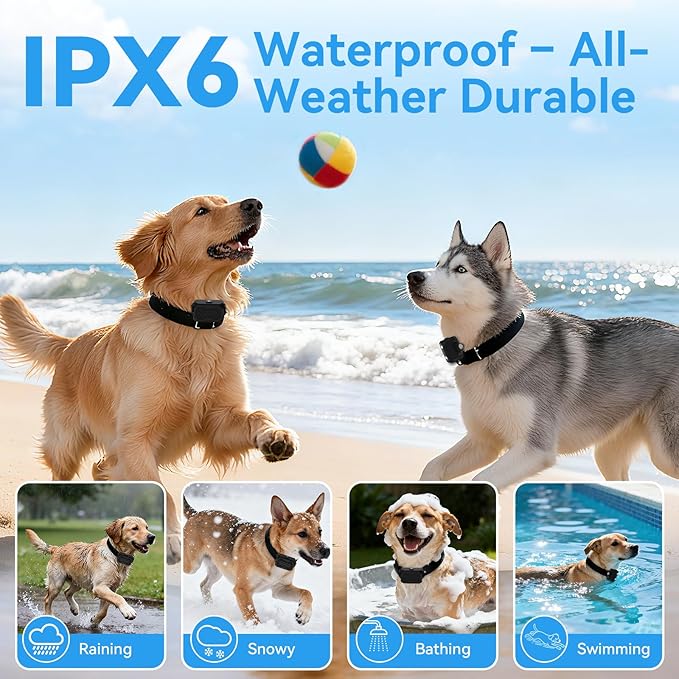 Wireless Dog Fence – Precise Signal 3-in-1 Boundary, Training & No-Go Zone System, Up to 1 Acre Circular Coverage, Waterproof Collar, Indoor & Yard Use, Fits 10–120 lb Dogs
