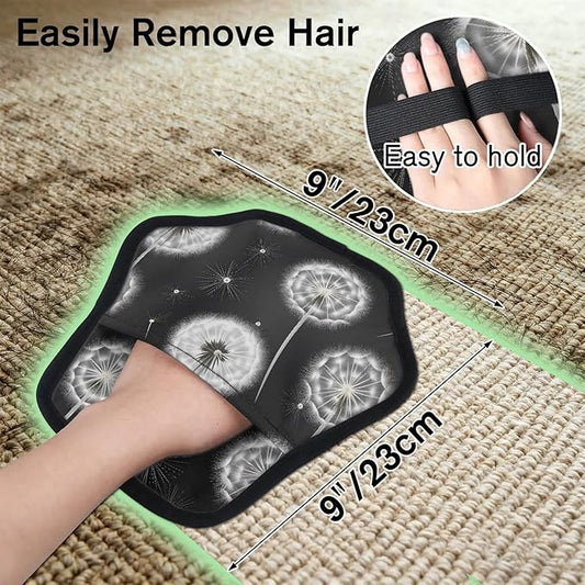 Reusable Pet Hair Removal Glove Dandelions Flying Magic Brush for Cat & Dog Hair Remover for Car, Sofa, Bedding, Clothes - 9x9 Mitt Washable