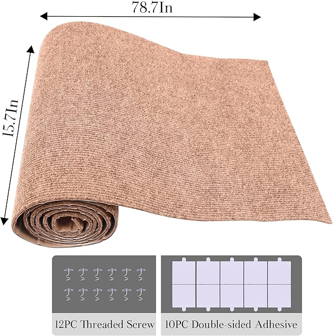 15.7'' x 78.7'' Cat Scratch Furniture Protector Cat Wall Scratcher Mat AdhesiveTrimmable Cloth Couch Anti-Scratch Cover DIY Climb Couch Protector from Claws, Replacement Pads,Beige