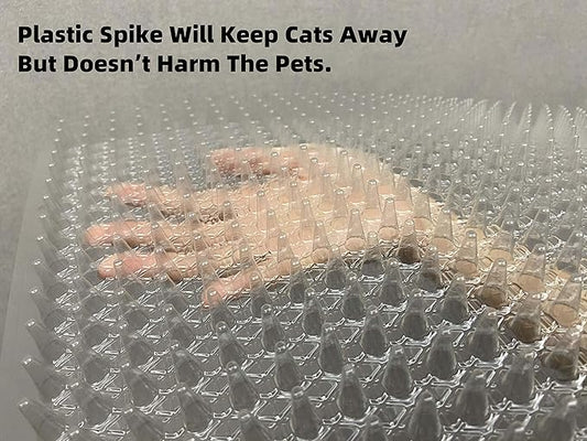 8 Pack Cat Repellent Outdoor/Indoor Scat Mat for Cats&Dogs, Keep Away Pest Plastic Mats with Spikes,16 x 13 Inches