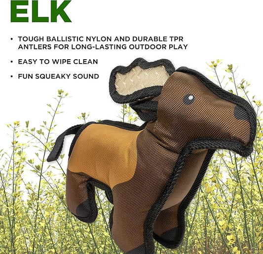 Plush Dog Toys | Elk Stuffed Animal Squeaky Toy for Dogs | Outdoor Pet Toy Built for Adventure