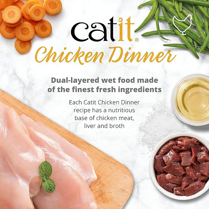 Catit Chicken Dinner with Tuna & Kale – Hydrating and Healthy Wet Cat Food for Cats of All Ages