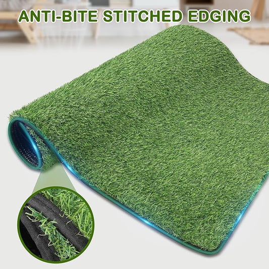 Artificial Grass for Dogs Potty, 31"x51" Reusable Pet Training Mat for Home and Travel, Washable Hemmed Edge Grass Pee Pad with Drainage Holes, Easy to Clean (31"x51")