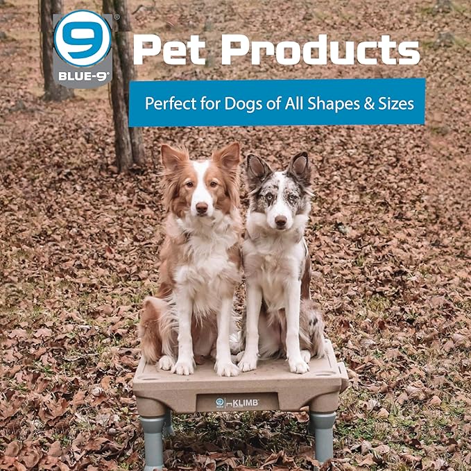 Blue-9 Happy Dog Starter Bundle with KLIMB Dog Training Platform & Traction Mat and Inspire Training Treat Pouch & Training Treats, Tan