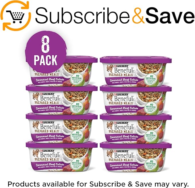Beneful Purina Gravy Wet Dog Food, Prepared Meals Simmered Beef Entree - (8) 10 oz. Tubs (Pack of 2)