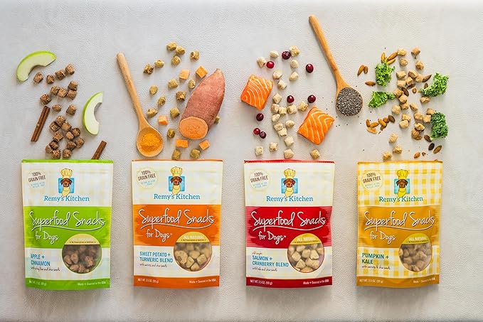 Apple Cinnamon Freeze Dried Dog Treats USA Sourced and Small Batch Made - Human-Grade, All Natural Superfood Dog Snacks Without Artificial Preservatives, Grain Free - 3.5 oz