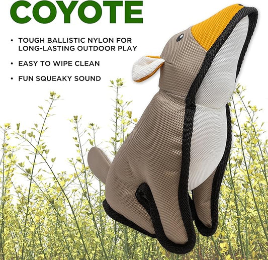 Plush Dog Toys | Coyote Stuffed Animal Squeaky Toy for Dogs | Outdoor Pet Toy Built for Adventure