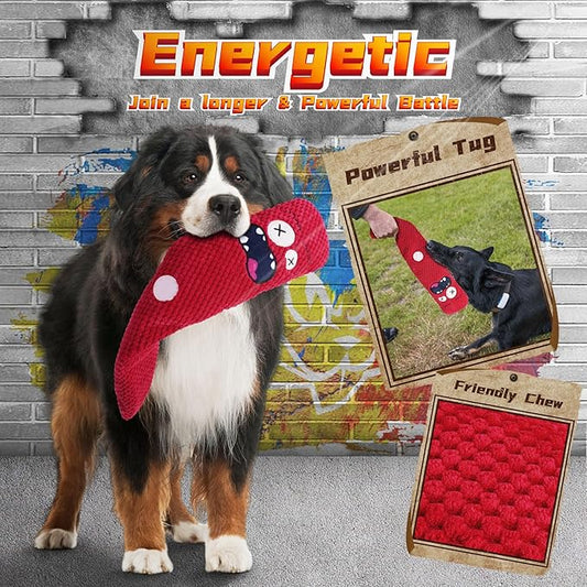 Long-Lasting Heavy Various Dog Chew Toys for Aggressive Chewers,9 Pack Indestructible Large Dog Toys Include Tug Chew & Rope Toys,Squeaky Toys for Medium&Large Breed(For Powerful Chewers-Mad Bunny)