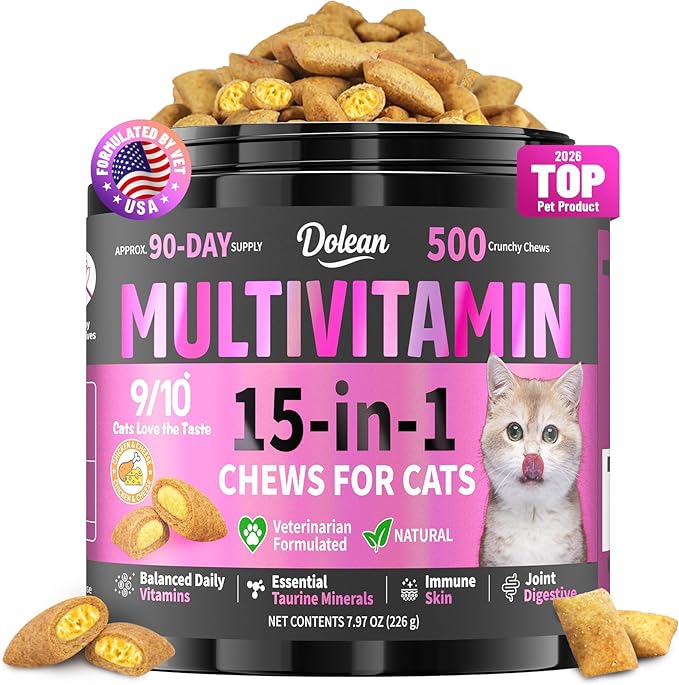 Ultimate 15-in-1 Taurine Multivitamin Chews for Cats 🐱 | Don't Cry Pet