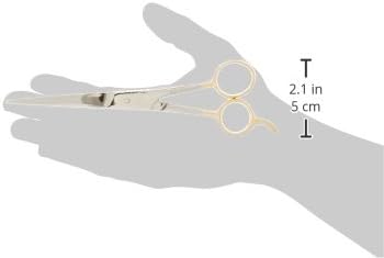 TAMSCO Hair Dressing Scissor with Finger Rest 7.5-Inch Half Gold Ice Tempered Stainless Steel Gold Handle Permanent Finger Rest 7.5-Inch