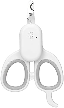 Cat Nail Clippers, cat Claw Clippers with Super Bright LED Lights, Baby cat Nail Clippers Stainless Steel Elbow Design Safe and Convenient pet Nail Clippers, cat Grooming Tools (Gray)