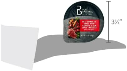Pure Balance Beef Dinner Dog Food, Grain Free, with Carrots & Sun Dried Tomatoes, 3.5 oz Cup (2 Pack, Packaging May Vary)