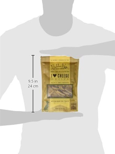 Bubba Rose Biscuit Co. - Cheese Dog Biscuits - I Heart Cheese 6.5 oz. Bag - Allergy Friendly, Wheat, Corn, Soy & Gluten-Free Dog Treats, Made in The USA