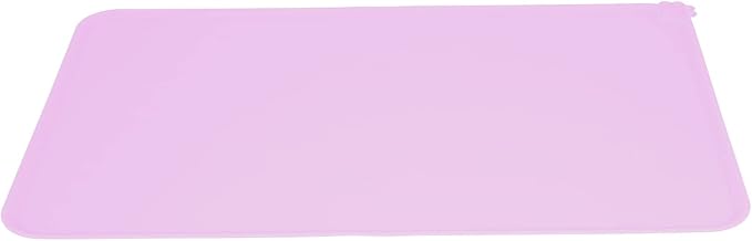 Silicone Non Slip Pet Feeding Bowl Mat for Dogs, Leakproof Dog Placemat for Food and Water, 11.8x18.9in Pet Supplies (Pink)