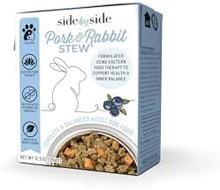 Side by Side Pork & Rabbit | Beef & Salmon Stew - Wet Dog Food & Dog Food Topper - Made with Nutrients & Whole Raw Ingredients - Human-Grade, No Artificial Additives or Fillers (12.5 oz, 4-Pack)