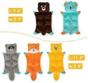 No Stuffing Dog Toys - 5 Pack Squeaky Dog Toys Plush Set for Puppy Teething,Durable Chew Toys for Small Medium Dogs,Cute Holiday Pet Toys for Playing Training Reducing Boredom