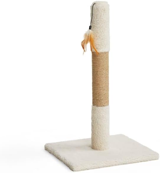 EveryYay by Petco Essentials Scratchin' The Surface Post with Scratcher Cat Toy, Cream, 26"