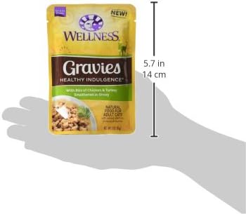 Wellness Natural Pet Food Healthy Indulgence Natural Grain Free Wet Cat Food, Gravies Chicken & Turkey, 3-Ounce Pouch (Pack Of 24)