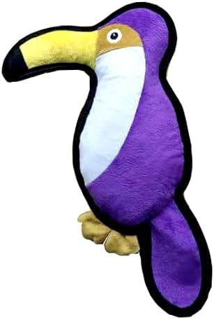 Dog Toy, Squeaky Plush Dog Toy, Rough & Tough Interactive Pet Toy, Recycled Fabric and Double Stitched (Parrot)