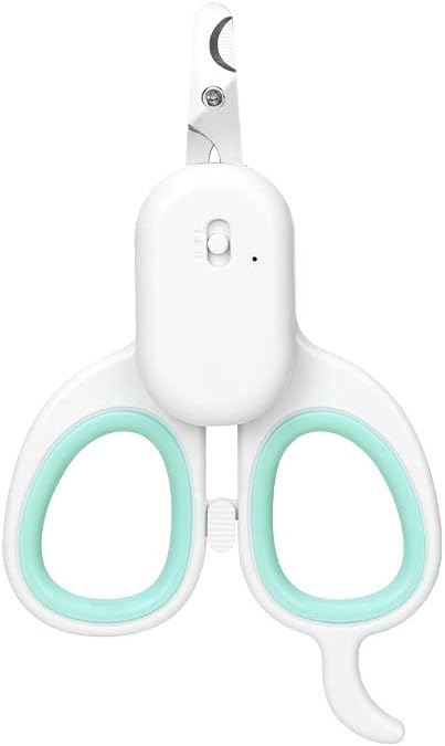 Cat Nail Clippers, cat Claw Clippers with Super Bright LED Lights, Baby cat Nail Clippers Stainless Steel Elbow Design Safe and Convenient pet Nail Clippers, cat Grooming Tools (Green)