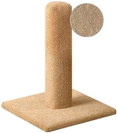 CozyCatFurniture 20, 25 & 30 inch Carpeted Cat Scratching Posts, Natural Color, Made in USA with Solid Wood Post (25")