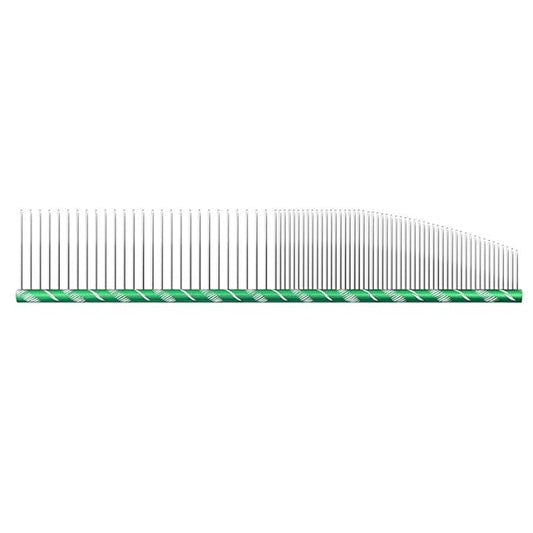 Professional Pet Grooming Comb – Crescent Curved Wide/Fine Tooth Pet Comb Detangling Comb for Cat/Dog Face & Chin, Stainless Steel Teeth, Removes Knots & Flea Combs (green,enflory16cm)