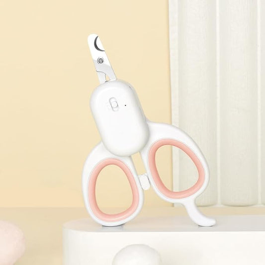 Cat Nail Clippers, cat Claw Clippers with Super Bright LED Lights, Baby cat Nail Clippers Stainless Steel Elbow Design Safe and Convenient pet Nail Clippers, cat Grooming Tools (Pink)