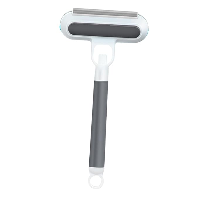 Pet Hair Removal Brush Glass Washable 3 in 1 Lightweight Cat Hair Remover Grooming Brush for Indoor Bedding Doors, Gray
