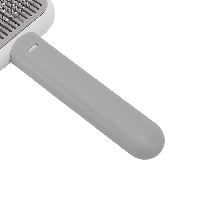 Dog Brush, Cat Brushes For Indoor Cats Dogs Grooming Brush Tool Mats Tangled Hair Slicker Massage Self Cleaning For Pets with Long or Short Hair (Grey White)
