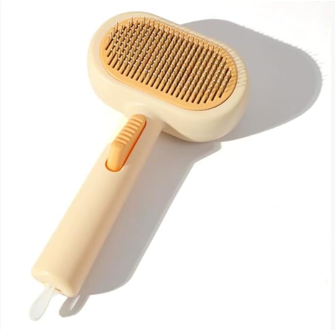 simplely easy Cleaning Pet Spray Hair Removal Comb with Release Button,double sided massagae cleaning Waterproof Pet Grooming Brushes short long hair dogs and cats pets
