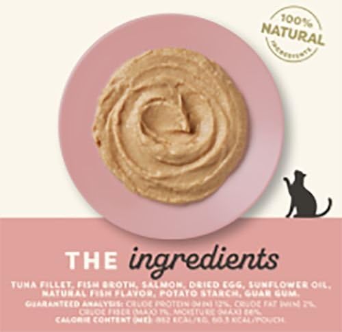 Applaws Mousse Natural Wet Cat Food in 4 Flavors with Tuna Fillet, Salmon, Mackerel or Chicken (12 Pouches Total, 2.47 Ounces Each) Plus Shaynanigans Silicone Lid