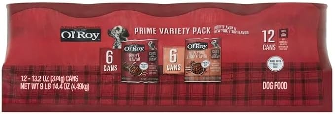 Generic Ol' Roy Cuts in Gravy Wet Dog Food: Delicious Nutrition for Happy, Healthy Dogs | Complete & Balanced Formula with Real Beef | Ribeye & New York Strip Flavors (Steak)