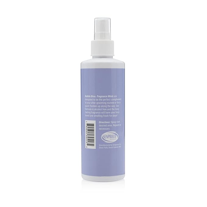 Bubble Bros. Fragrance Mist Pet Grooming Cologne, 8 oz - Natural, Professional Groomer Grade, Perfume Deodorant for Dogs and Cats, Long Lasting, Deodorizing (Vanilla)