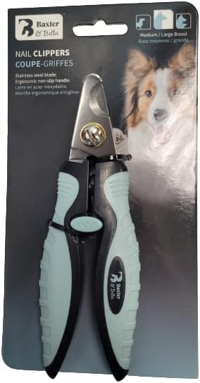 Baxter & Bella Stainless Steel Nail Clippers for Pets. (Sm- Med Dog Nail Trimmer (Curve))