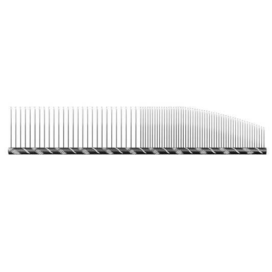 Professional Pet Grooming Comb – Crescent Curved Wide/Fine Tooth Pet Comb Detangling Comb for Cat/Dog Face & Chin, Stainless Steel Teeth, Removes Knots & Flea Combs (black,enflory19cm)