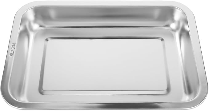 Stainless Steel Cat Litter Box Open Design Large Metal Litter Pan Easy to Clean Portable Kitten Tray for Cats and Small Pets