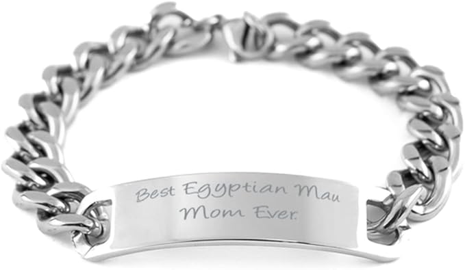 Best Egyptian Mau Cat Gifts, Best Egyptian Mau Mom Ever, Joke Cuban Chain Bracelet For Cat Lovers From Friends, , Cat toys, Catnip, Scratching post, Litter box, Food bowl, Pet carrier