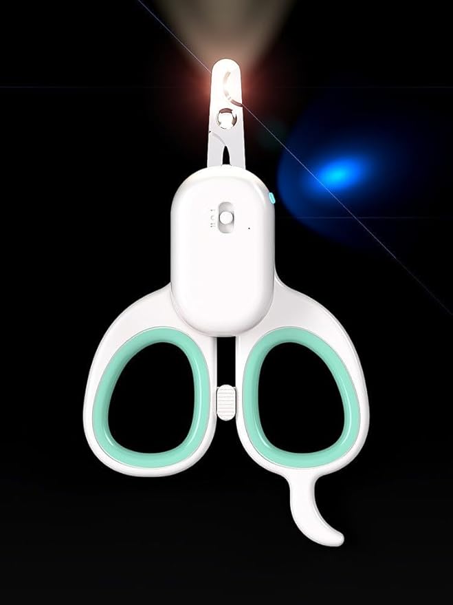 Cat Nail Clippers, cat Claw Clippers with Super Bright LED Lights, Baby cat Nail Clippers Stainless Steel Elbow Design Safe and Convenient pet Nail Clippers, cat Grooming Tools (Green)