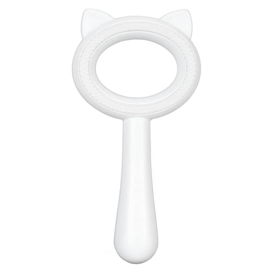 Cat Grooming Brush Double Sided Deshedding Massage Pet Hair Removal Comb for Cats Dogs Multipurpose Self Cleaning Comfortable Handle Round Tips Easy Cleaning ABS Material 17x9cm (White)