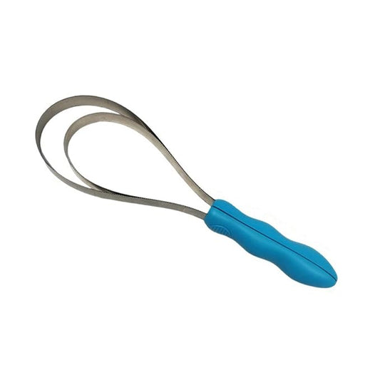 Pet Shedding Blade Hair Remover Tool with Handle for Dogs Cats Horses Animal Grooming Comb Stainless Steel Double Sided Design 12.40 Inch- Double Loop