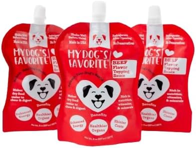 My Dog's Favorite Organic Dog Food Topper - Peanut Butter Food Topper Nutrient-Rich Meal Enhancer Omega-3 Vitamin E - Healthy Dog Wet Food for Skin Digestion - Ideal for Picky Eaters & Dry Food (8oz)