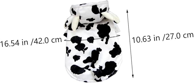 FOMIYES Dog Costume Cow Pattern Pet Garment Cute 3D Cow Print Dog Apparel Medium Size for Cosplay and Decorative Use in Pet Supplies