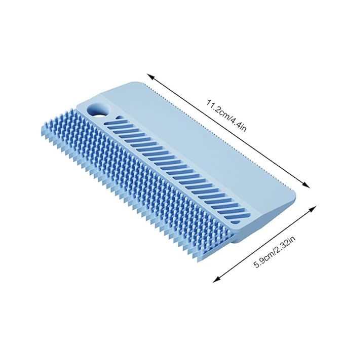 Cat Grooming Brush Silicone Dog Hair Remover Tool Double-Sided Pet Comb for Cat Dog Rabbit (Blue, One Size)