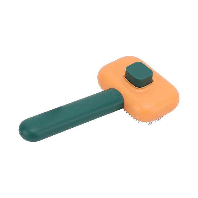 Zerodis Cat Brush, Comfortable Cat Grooming Tool, SelfCleaning MultiFunction Brush, Remove Floating Hair, Perfect for Lovers (Orange Green)