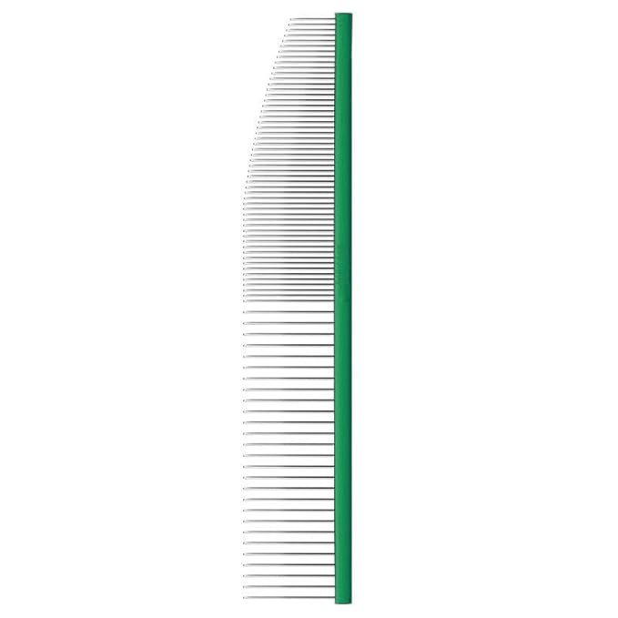 Generic Pet Groomer Crescent Comb Pet Crescent Comb， Pet Comb， Stainless Steel Teeth Comb For Dogs & Cats， Removes Knots, Mats Professional Grooming Tool， Pet Comb With Round Handle (green,flat16cm)