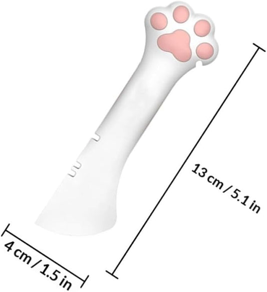Lurrose Multifunctional Pet Can Spoon and Plastic Seal Lid Set, White Spoon with Pink Cover, Manual Pet Tin Opener for Dog Food Storage and Feeding Supplies