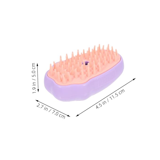 HEMOTON 2pcs Pet Steam Brush for Cats Dogs Self-cleaning Grooming Tool Massage Function Material Bath Brush for Travel Everyday Use
