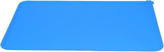 Silicone Non Slip Pet Feeding Bowl Mat for Dogs, Leakproof Dog Placemat for Food and Water, 11.8x18.9in Pet Supplies (Blue)
