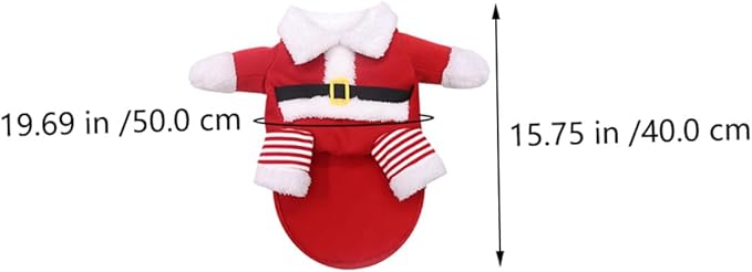 DOITOOL Pet Santa Claus Costume for Dogs and Cats Fleece Christmas Outfit XL Funny Two-Legged Cosplay Clothes for Large Pets Xmas Party Supplies