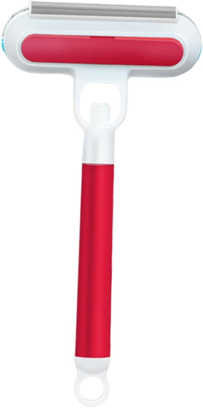 Pet Hair Removal Brush Dog Shedding Tool with Spray Function Grooming Cat Hair Remover for Laundry Window Glass Couch, Red